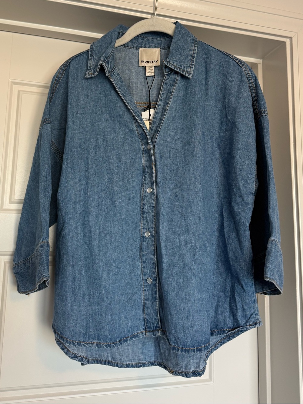 Industry Denim Button-Down Shirt - Blue